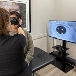 Vestibular physiotherapist in don mills clinic treating patient with vertigo